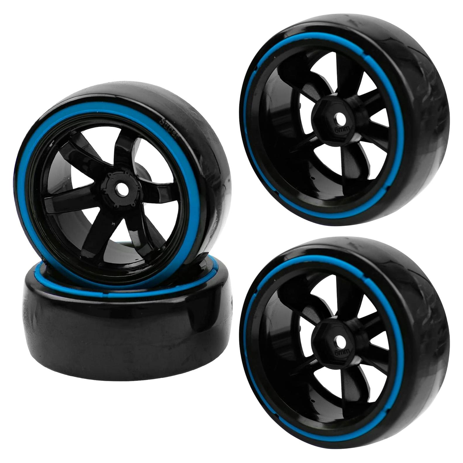 Neumáticos de Drift RC 1/10 HIRCQOO 64mm Duro 4 Piezas