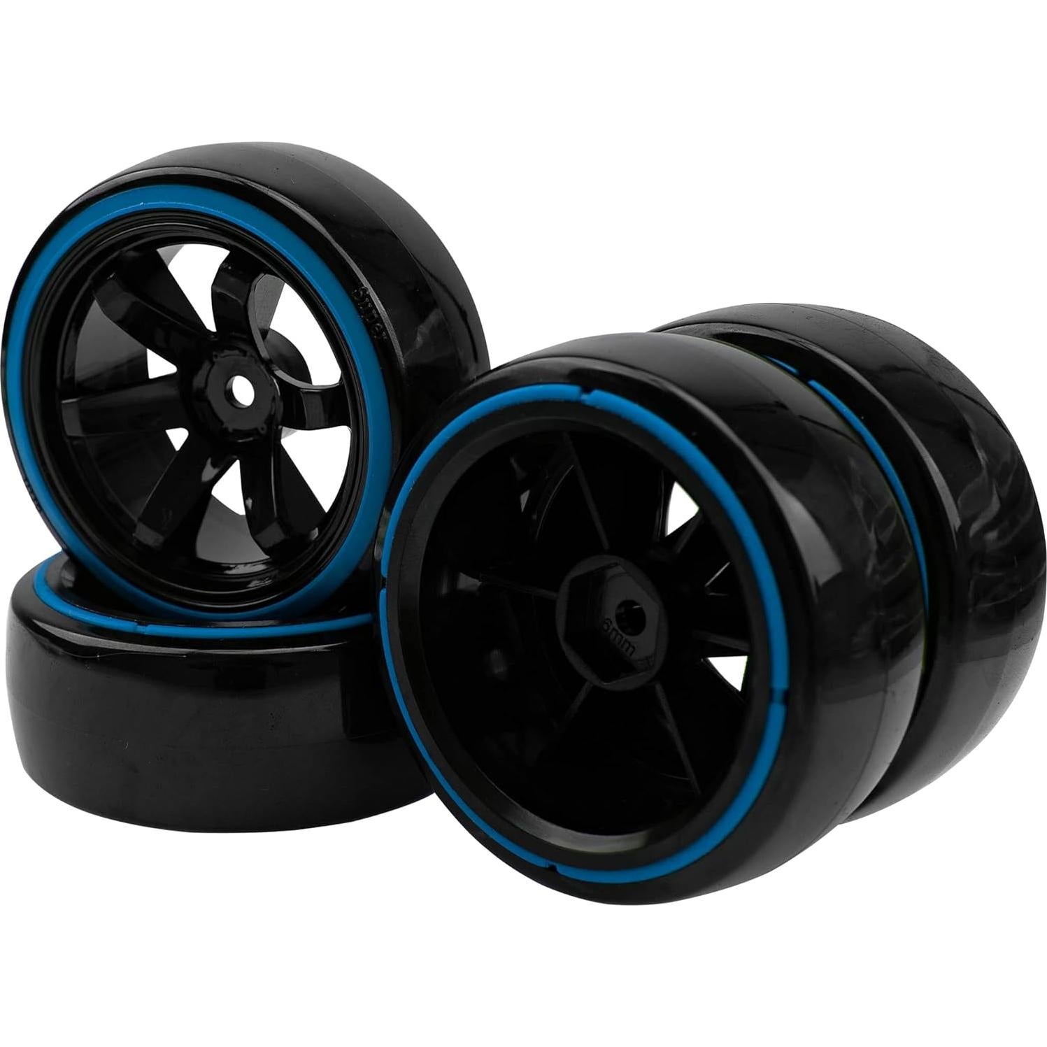 Neumáticos de Drift RC 1/10 HIRCQOO 64mm Duro 4 Piezas
