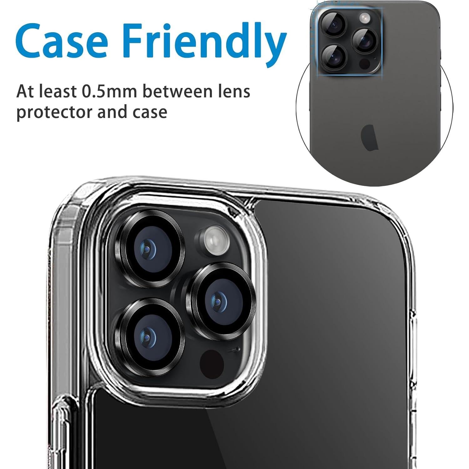 Protector de Lente de Cámara Hsefo para iPhone 16 Pro/Max 9H