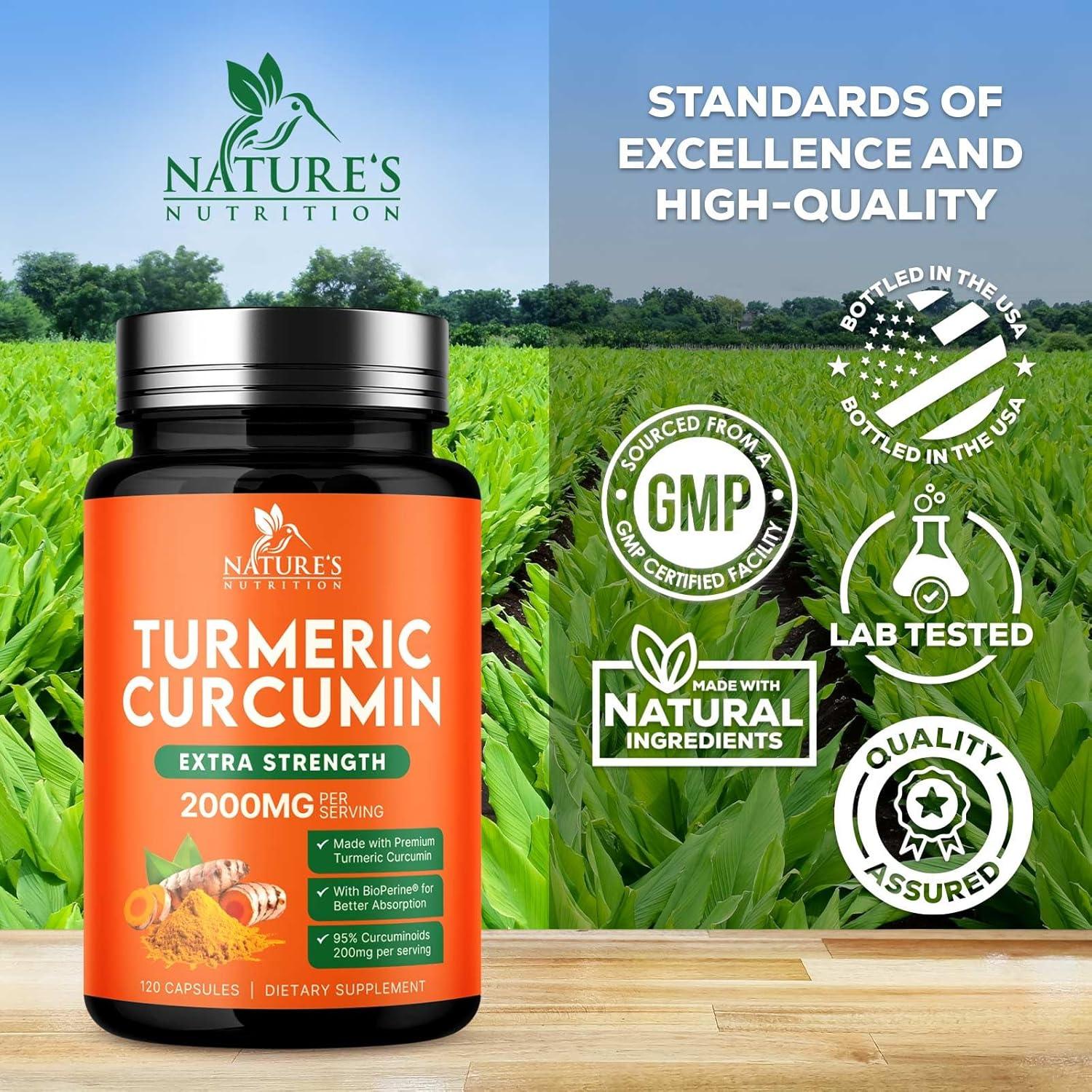 Suplemento de Cúrcuma Curcumina 2000mg Nature - 120 Cápsulas