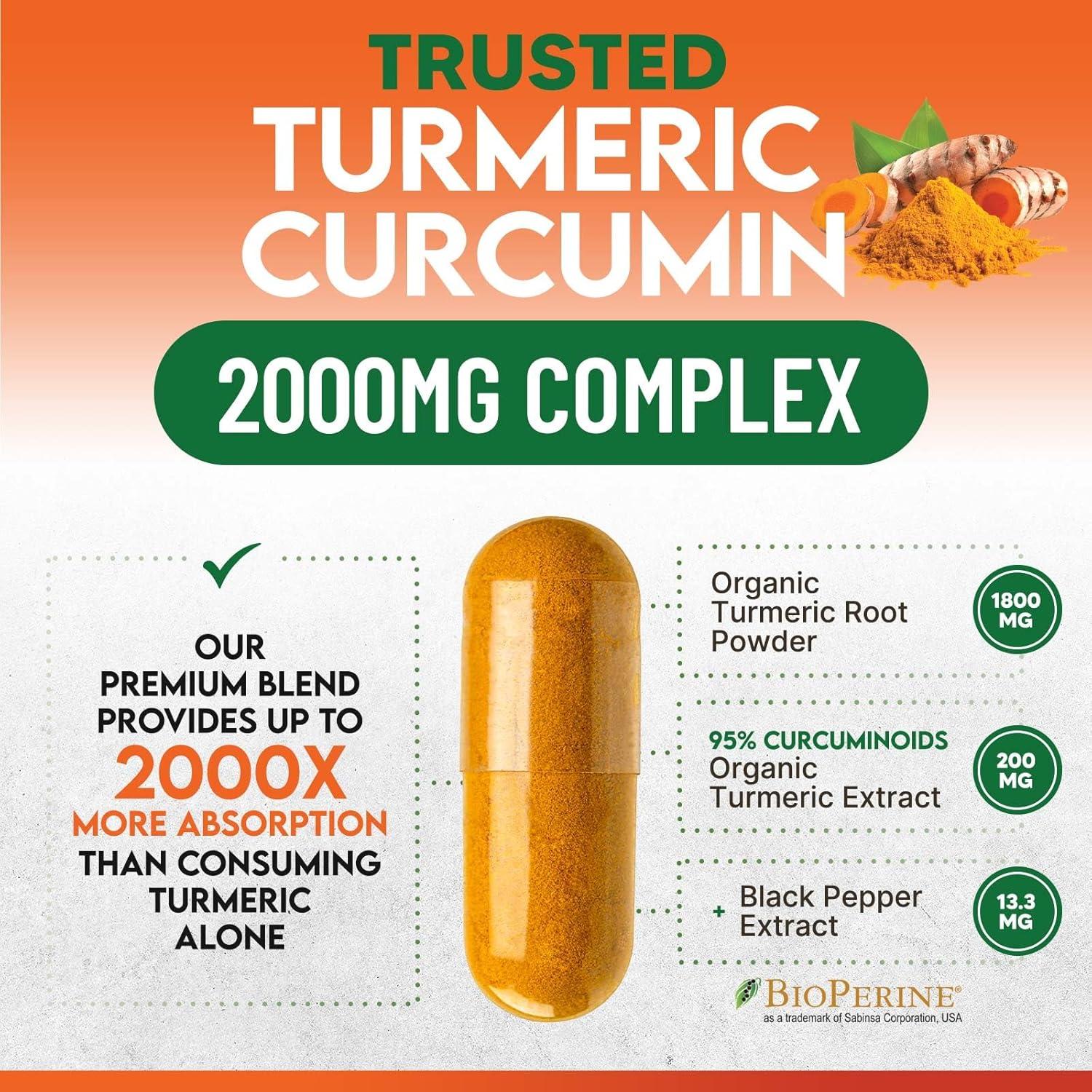 Suplemento de Cúrcuma Curcumina 2000mg Nature - 120 Cápsulas