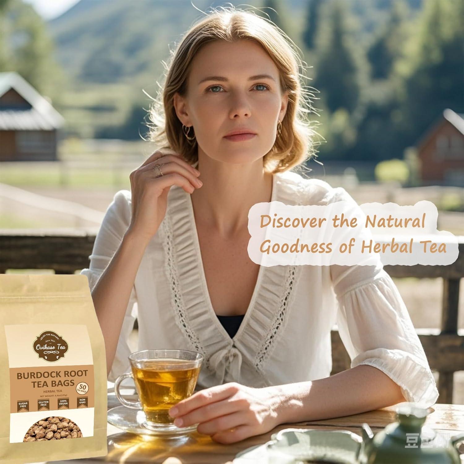 Té Ovikaso Raíz de Bardana 50 Bolsitas Pirámide 2.5g