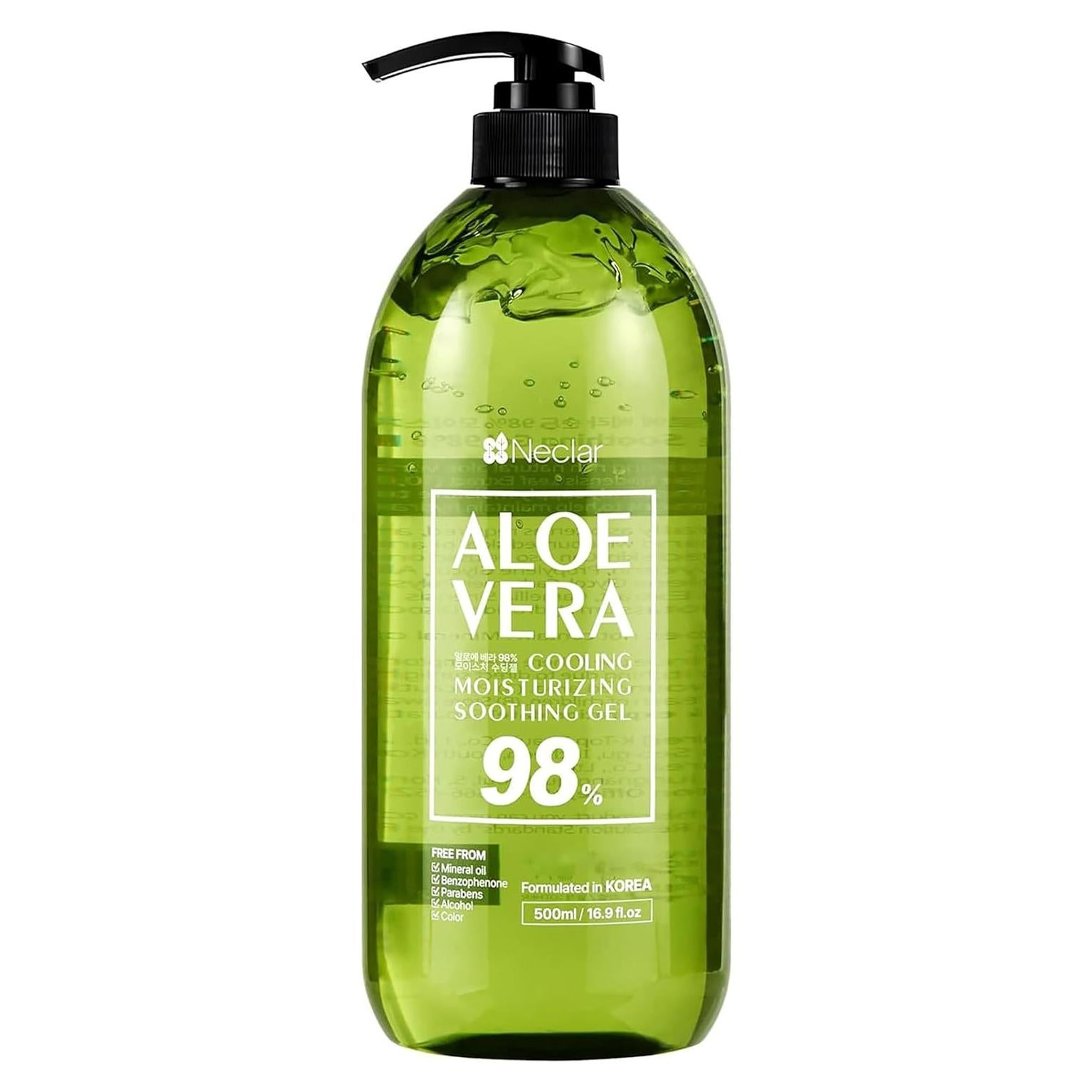 Gel de Aloe Vera 98% Puro Neclar 500ml - Hidratante y Calmante