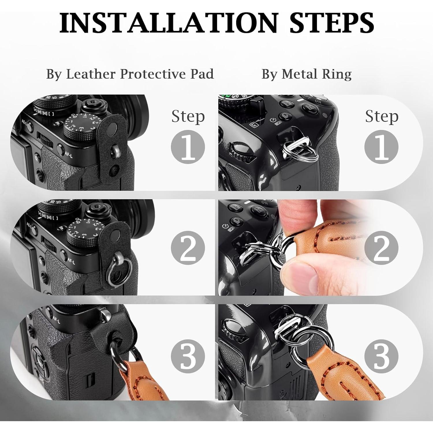 Correa de muñeca para cámara VOVMOEYA - Negro, 21 cm ajustable