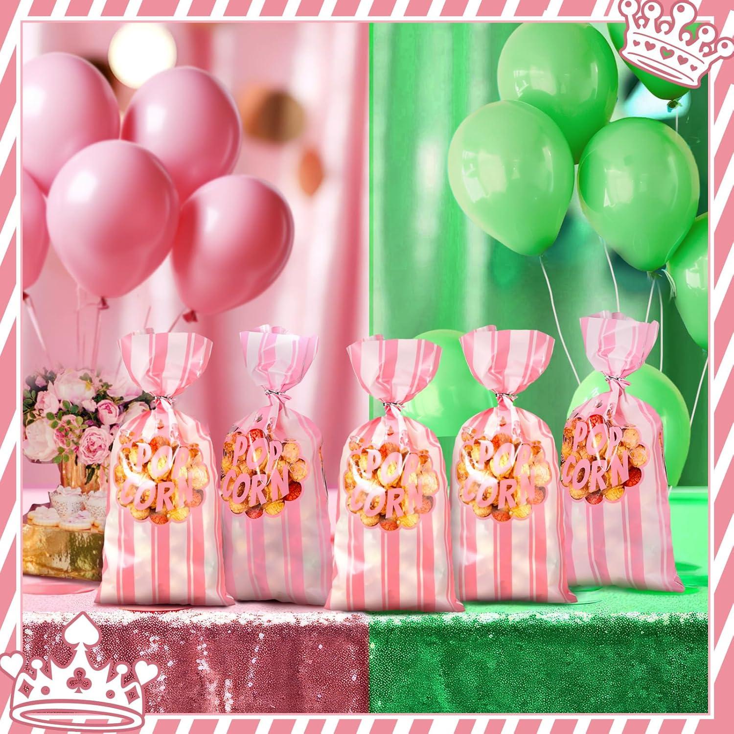 200 Bolsas de Palomitas Desechables Rosa Ninehaoou 12.4x27.4cm