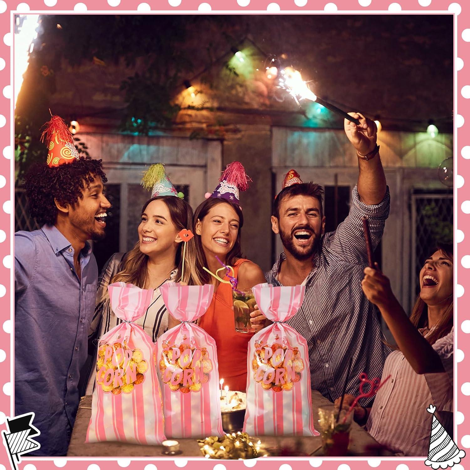 200 Bolsas de Palomitas Desechables Rosa Ninehaoou 12.4x27.4cm