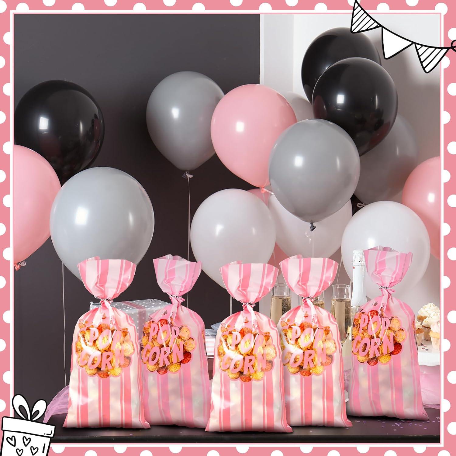 200 Bolsas de Palomitas Desechables Rosa Ninehaoou 12.4x27.4cm