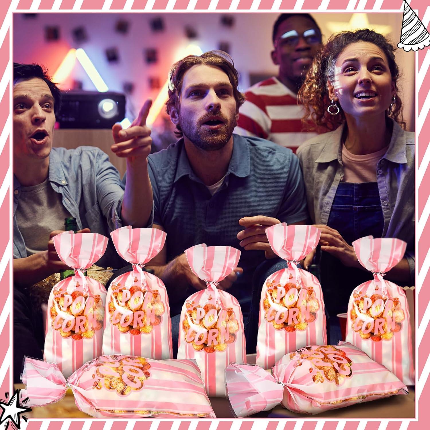 200 Bolsas de Palomitas Desechables Rosa Ninehaoou 12.4x27.4cm