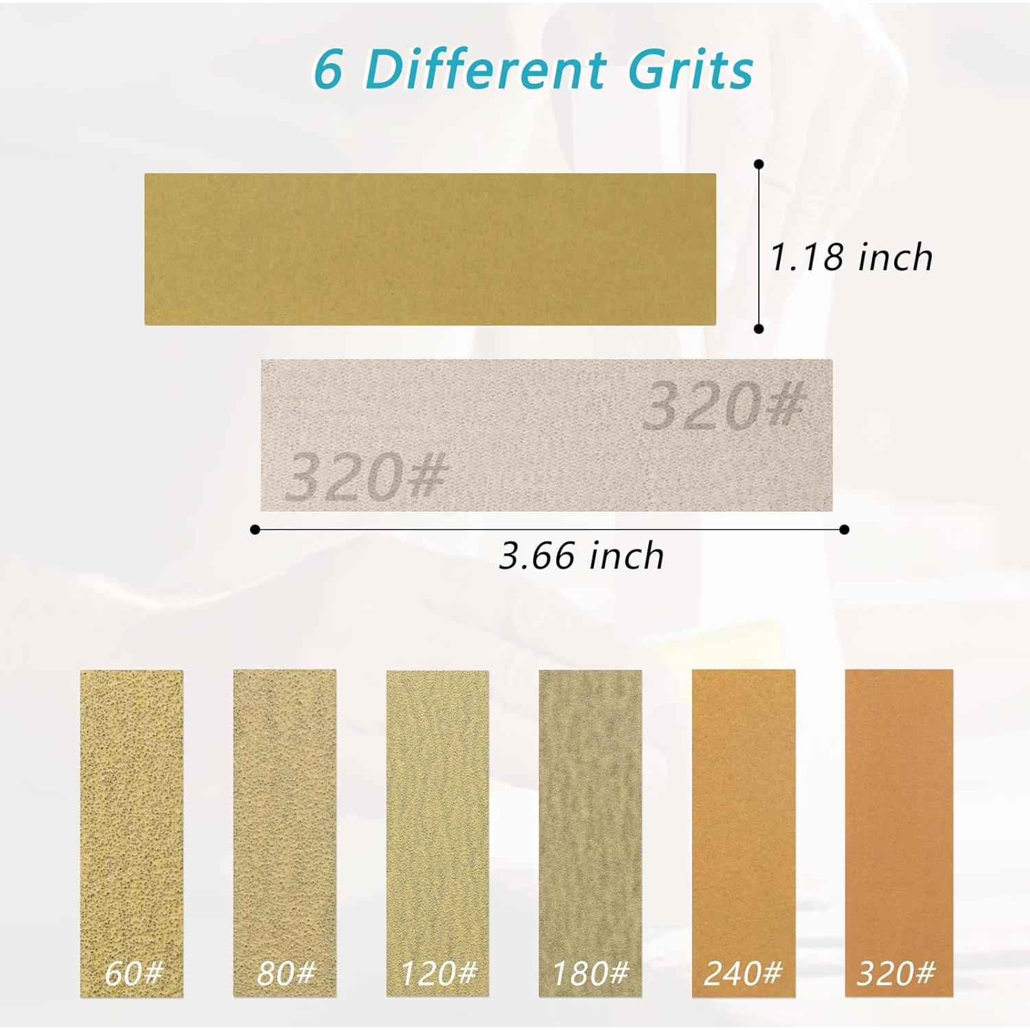 Kit de Lijadora Micro ZEHIQ 60pcs con Papel de Lija Grano 60-320