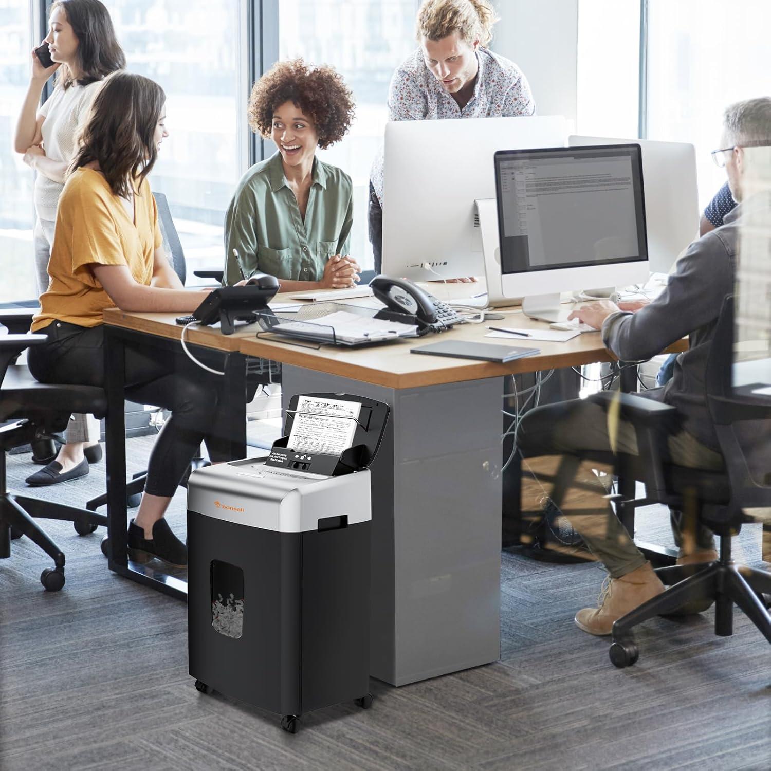 Destructora de papel Bonsaii 110 hojas automática P-4 seguridad