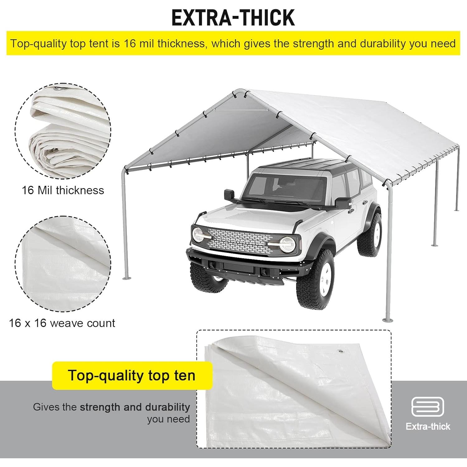 Cubierta de repuesto DWALE 3,05x6,10m impermeable blanca