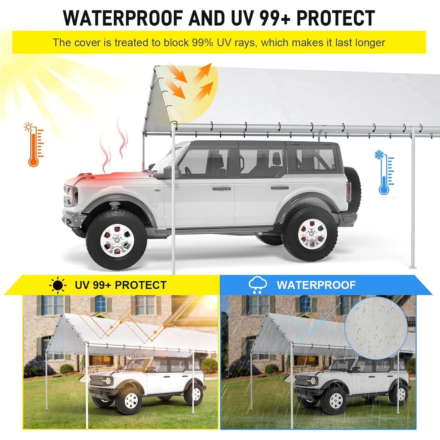 Cubierta de repuesto DWALE 3,05x6,10m impermeable blanca