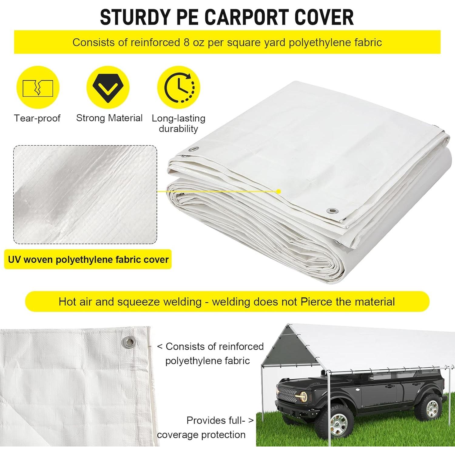 Cubierta de repuesto DWALE 3,05x6,10m impermeable blanca