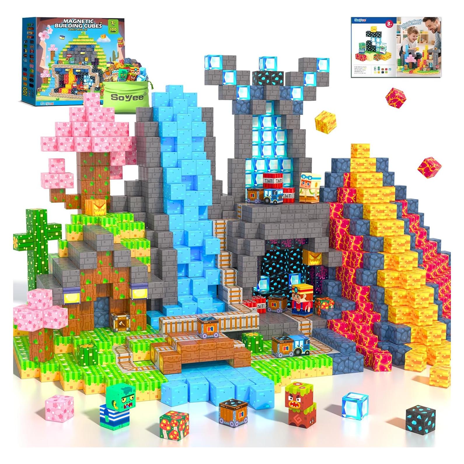 Bloques Magnéticos Soyee 100 PCS Juguetes de Construcción STEM