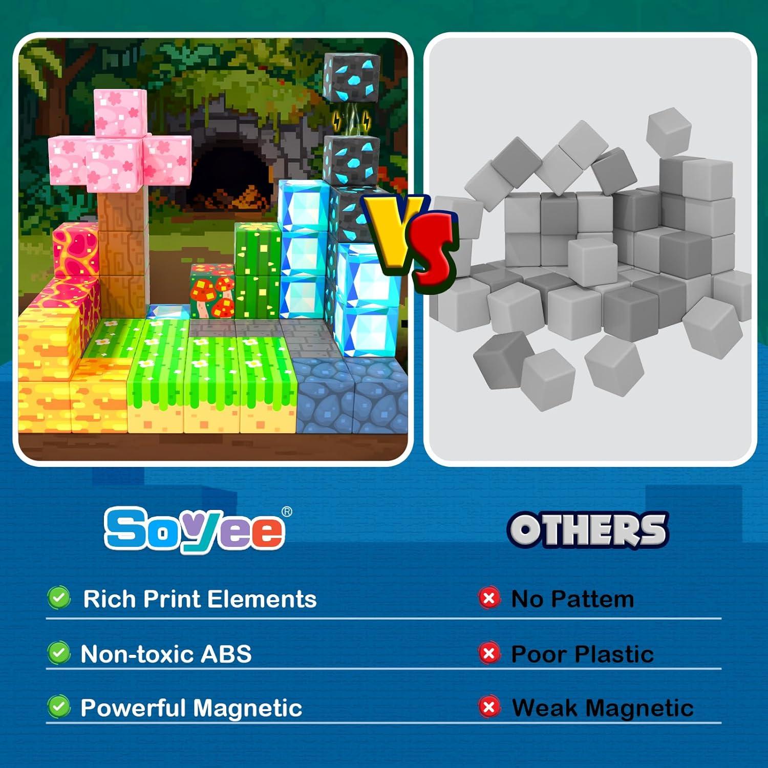 Bloques Magnéticos Soyee 100 PCS Juguetes de Construcción STEM