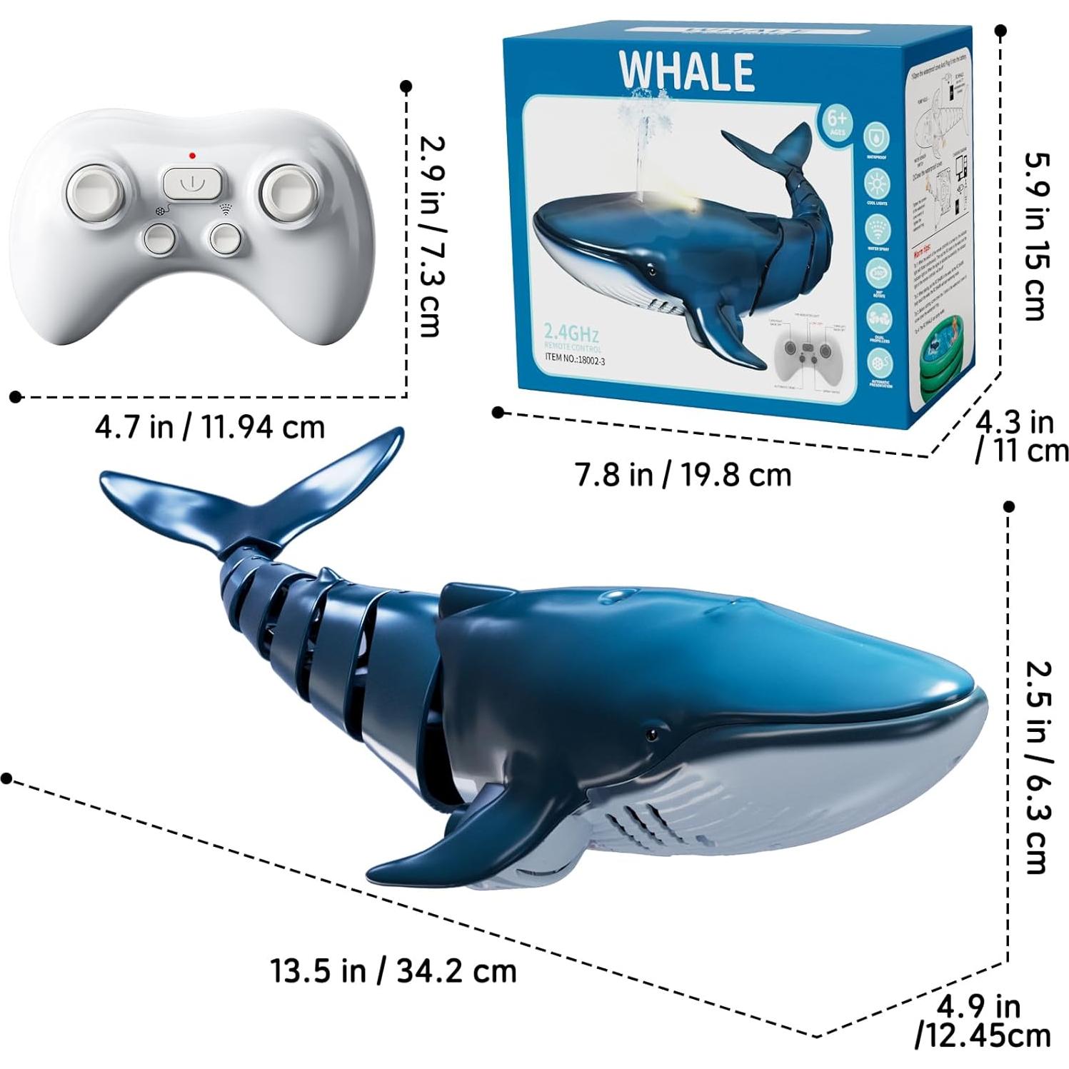 Tiburón Ballena RC WATUDOU 36.8x14x9.9cm Control Remoto
