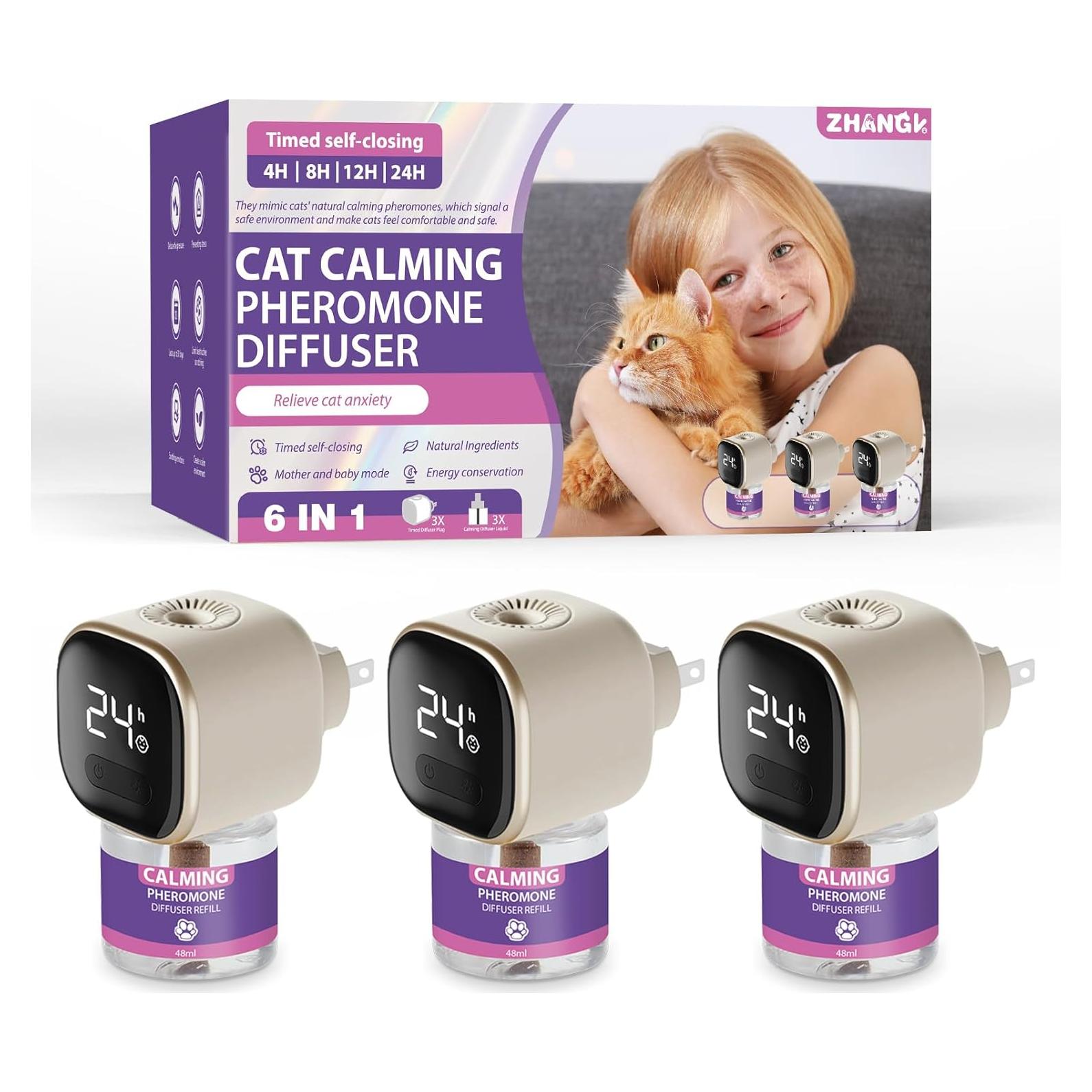 Difusor Calmante para Gatos Alivio Estrés Feromonas 3 Unidades