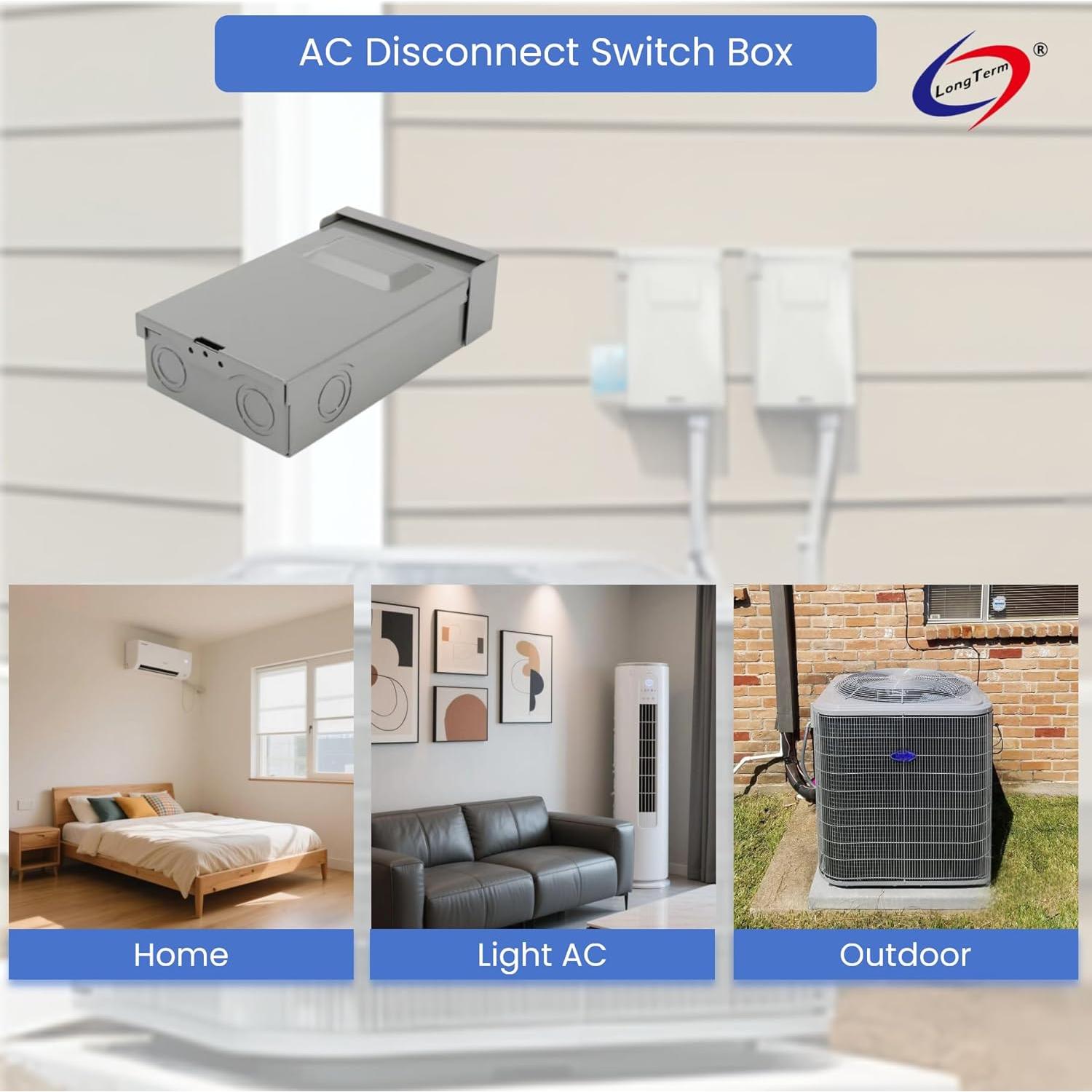 Desconectador A/C con fusible ZDS-30F 240V 30A para exteriores