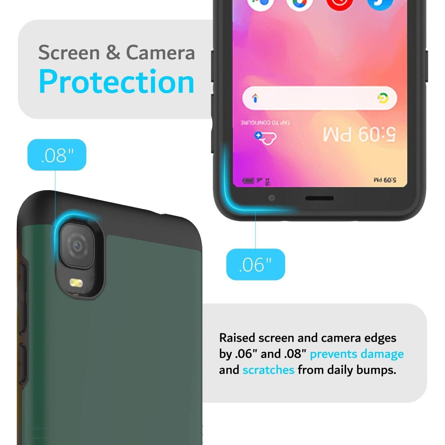 Funda TUDIA DualShield para Alcatel TCL A3 A509DL - Verde Cazador