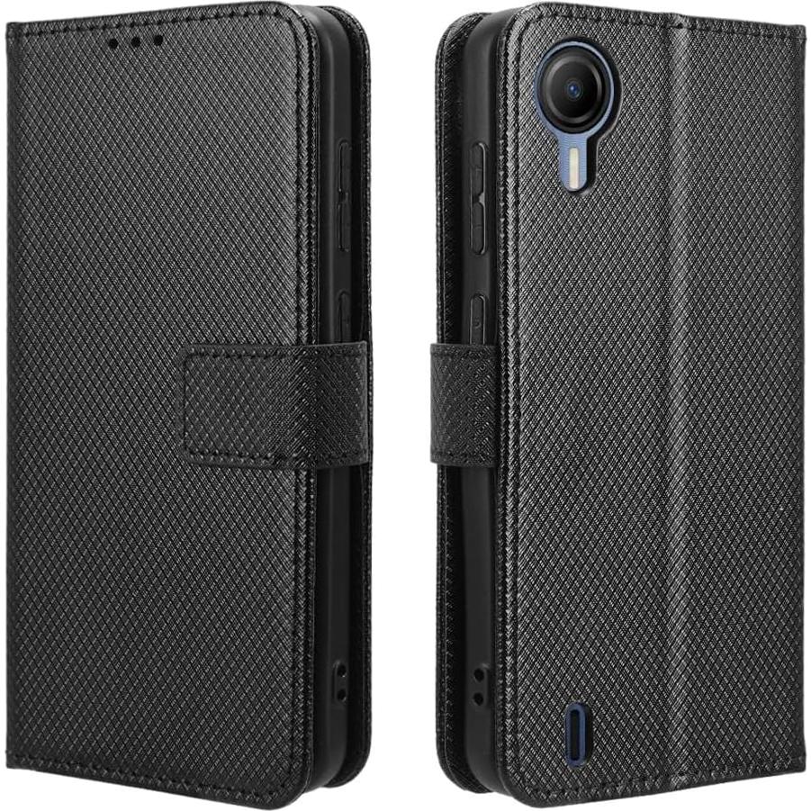 Funda de cuero PU tipo flip Elubugod para AT&T Calypso 4 negra