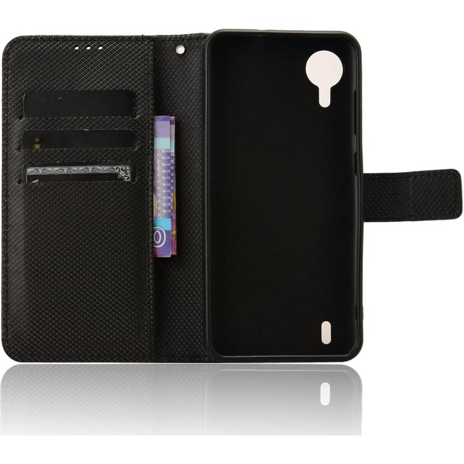 Funda de cuero PU tipo flip Elubugod para AT&T Calypso 4 negra
