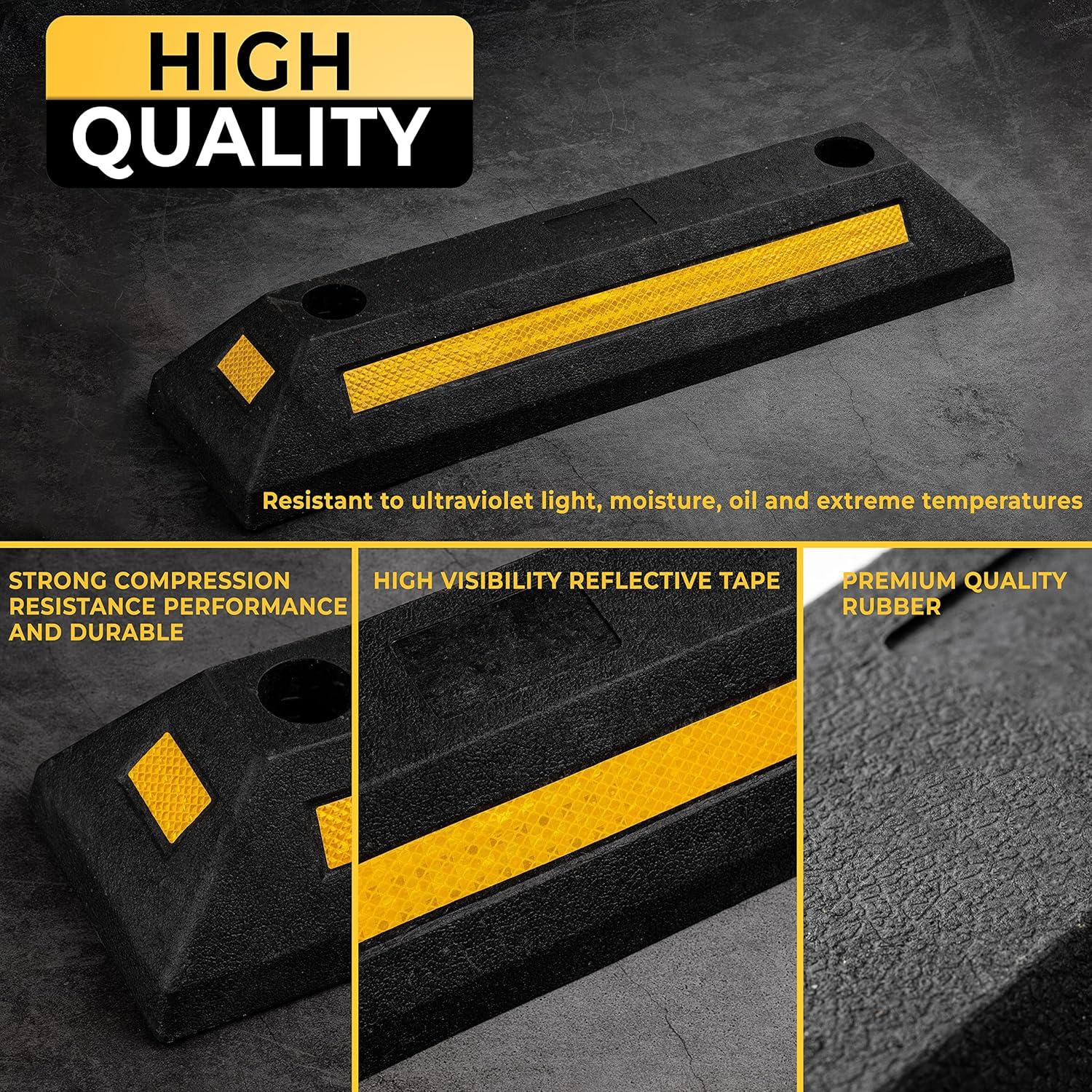 Guía de Estacionamiento de Goma ZONETECH 54.6x16cm Alta Resistencia