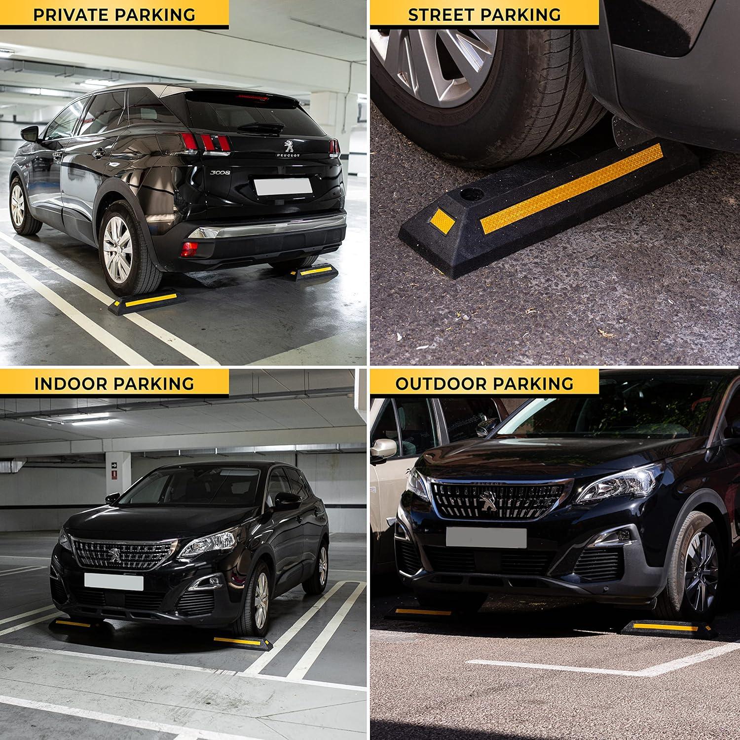 Guía de Estacionamiento de Goma ZONETECH 54.6x16cm Alta Resistencia