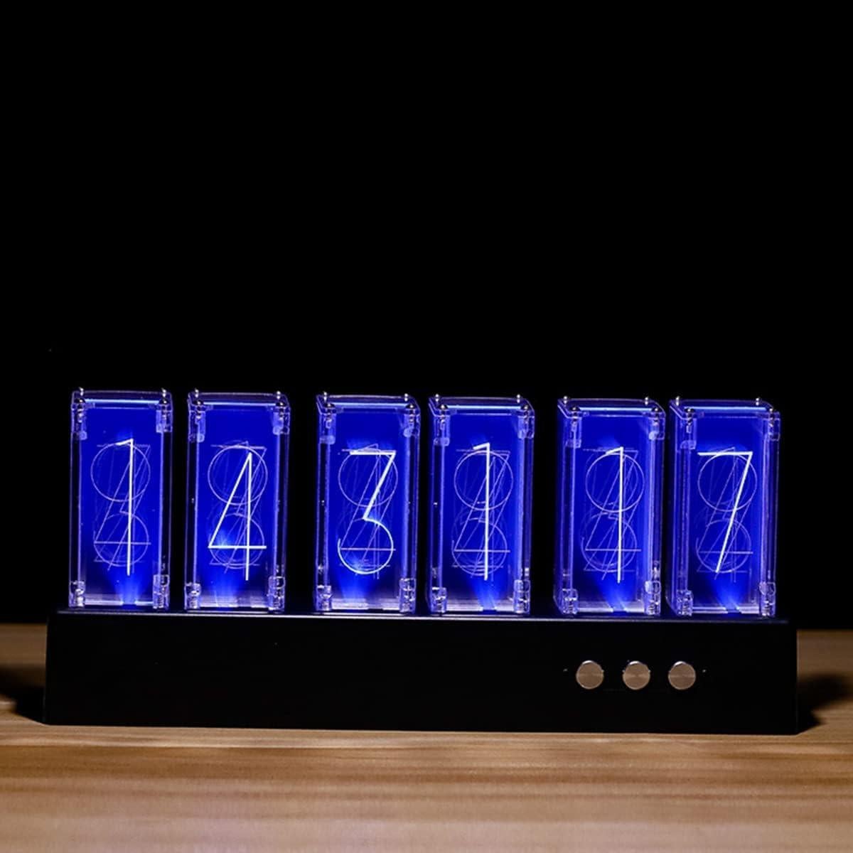 Reloj de Tubo Nixie WJFMZS LED RGB Digital 26x11 cm