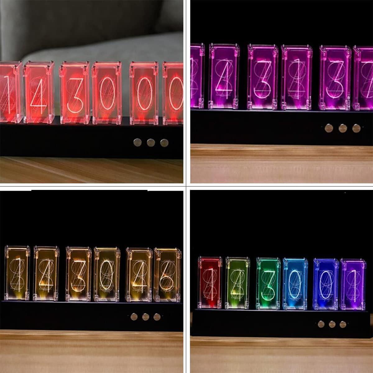 Reloj de Tubo Nixie WJFMZS LED RGB Digital 26x11 cm