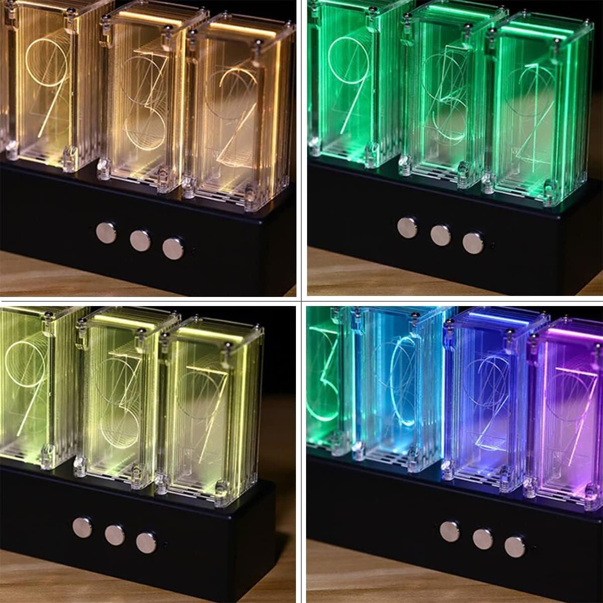 Reloj de Tubo Nixie WJFMZS LED RGB Digital 26x11 cm