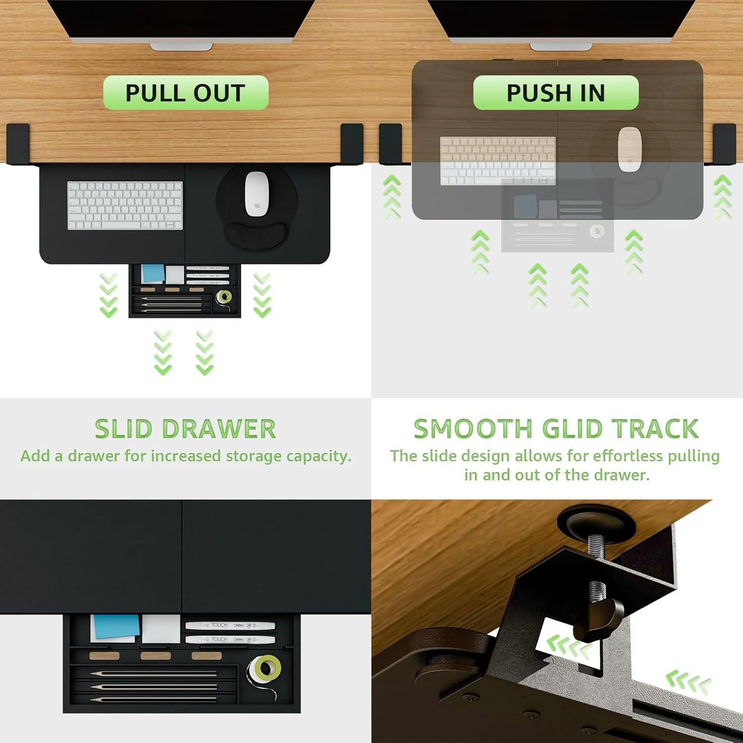 Bandeja de Teclado Ergonómica CALASK 67.94x30 cm Deslizante