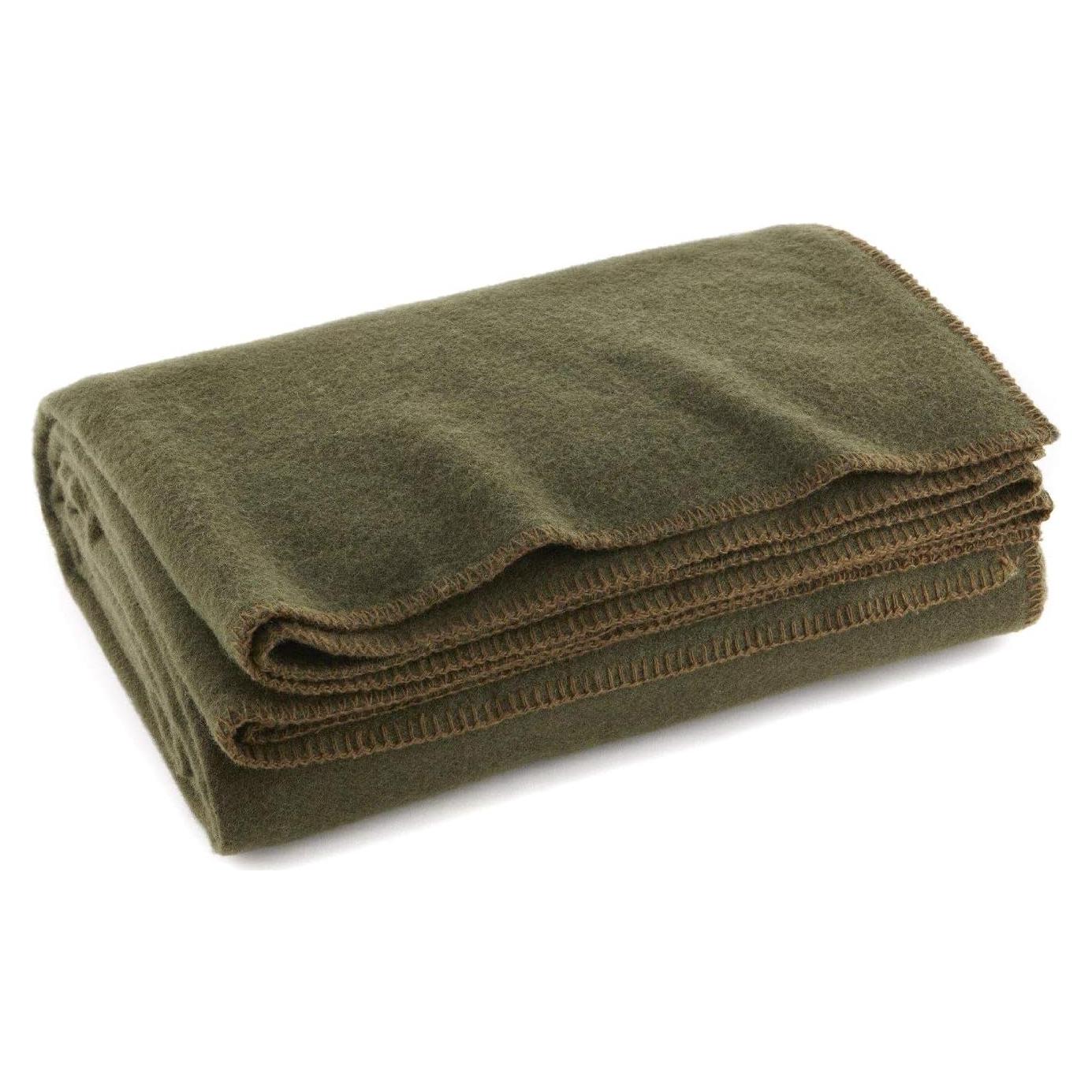 Manta Ignífuga Militar Verde Oliva Ever Ready 80% Lana