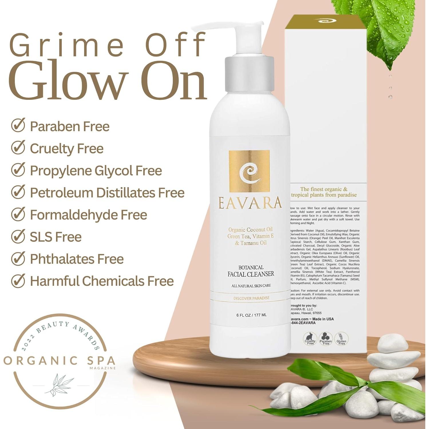 Limpiador Facial Orgánico Eavara 113g - Antienvejecimiento y Hidratante