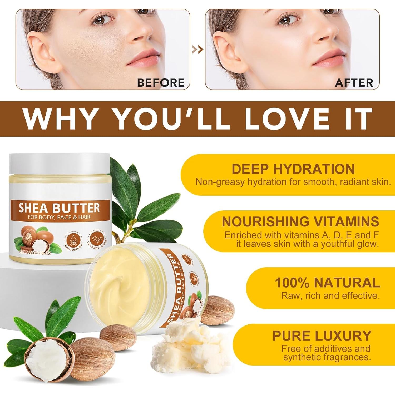 Manteca de Karité Cruda YECUCE 230 ml Hidratante Piel y Cabello