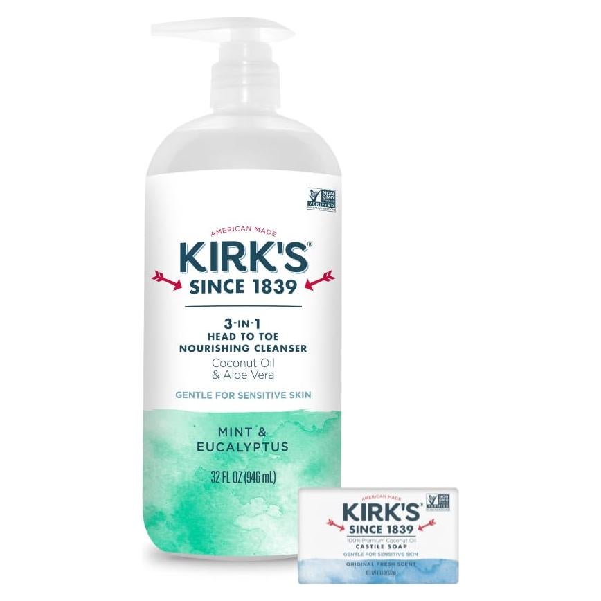 Limpiador Nutritivo 3 en 1 Kirk's 32 oz Menta y Eucalipto