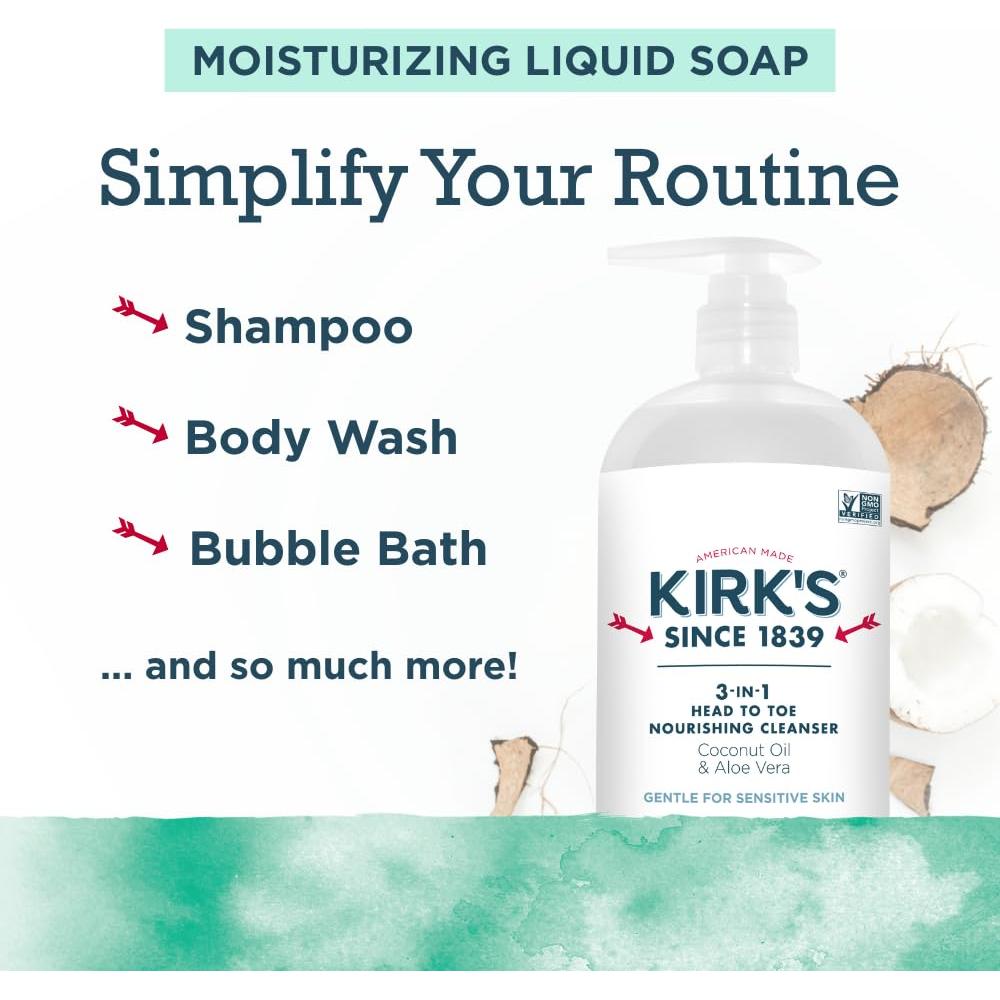 Limpiador Nutritivo 3 en 1 Kirk's 32 oz Menta y Eucalipto