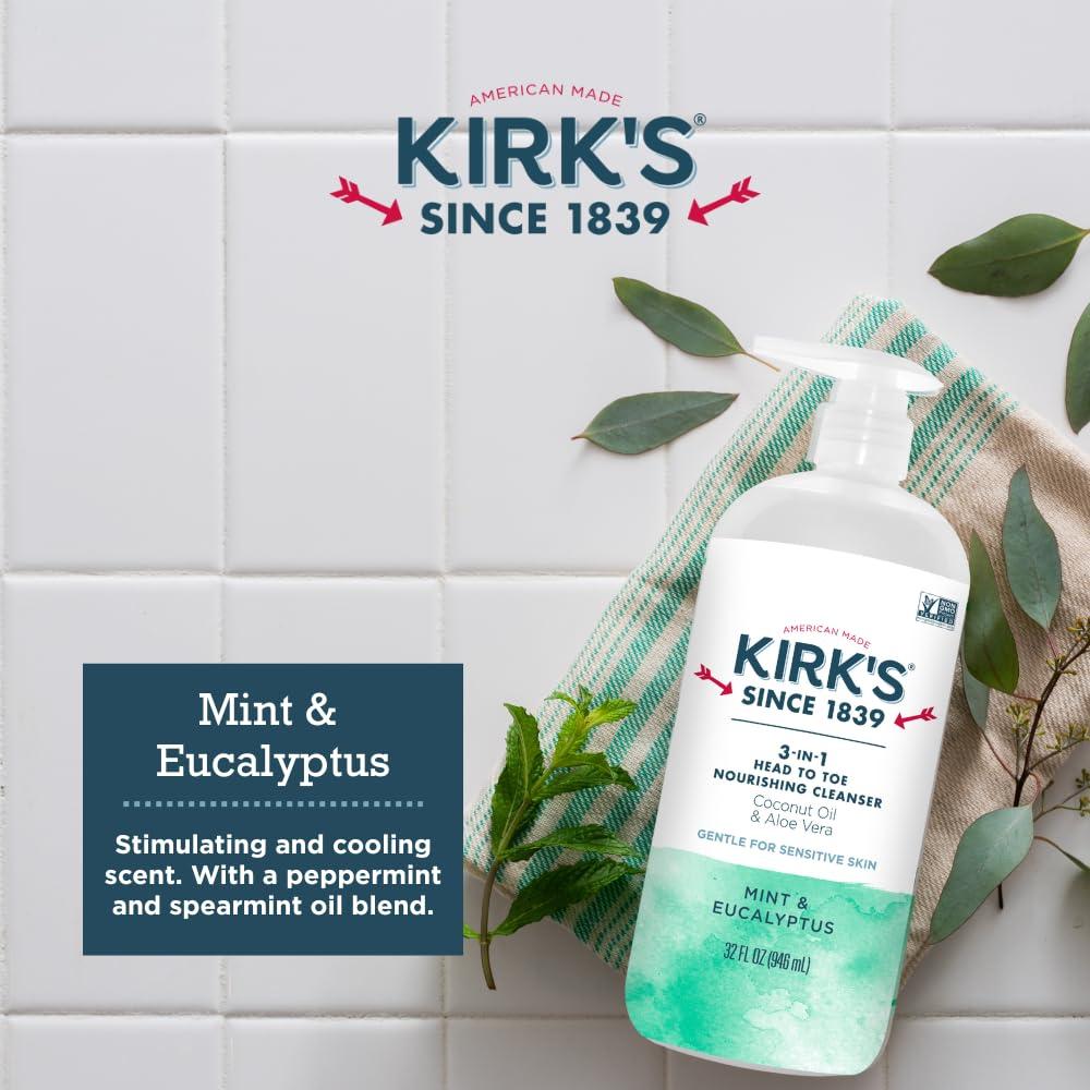 Limpiador Nutritivo 3 en 1 Kirk's 32 oz Menta y Eucalipto