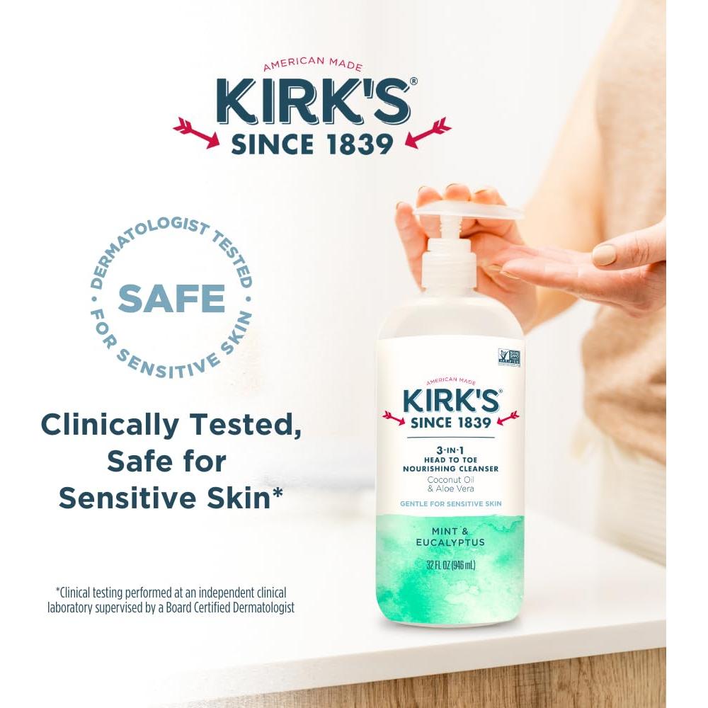 Limpiador Nutritivo 3 en 1 Kirk's 32 oz Menta y Eucalipto