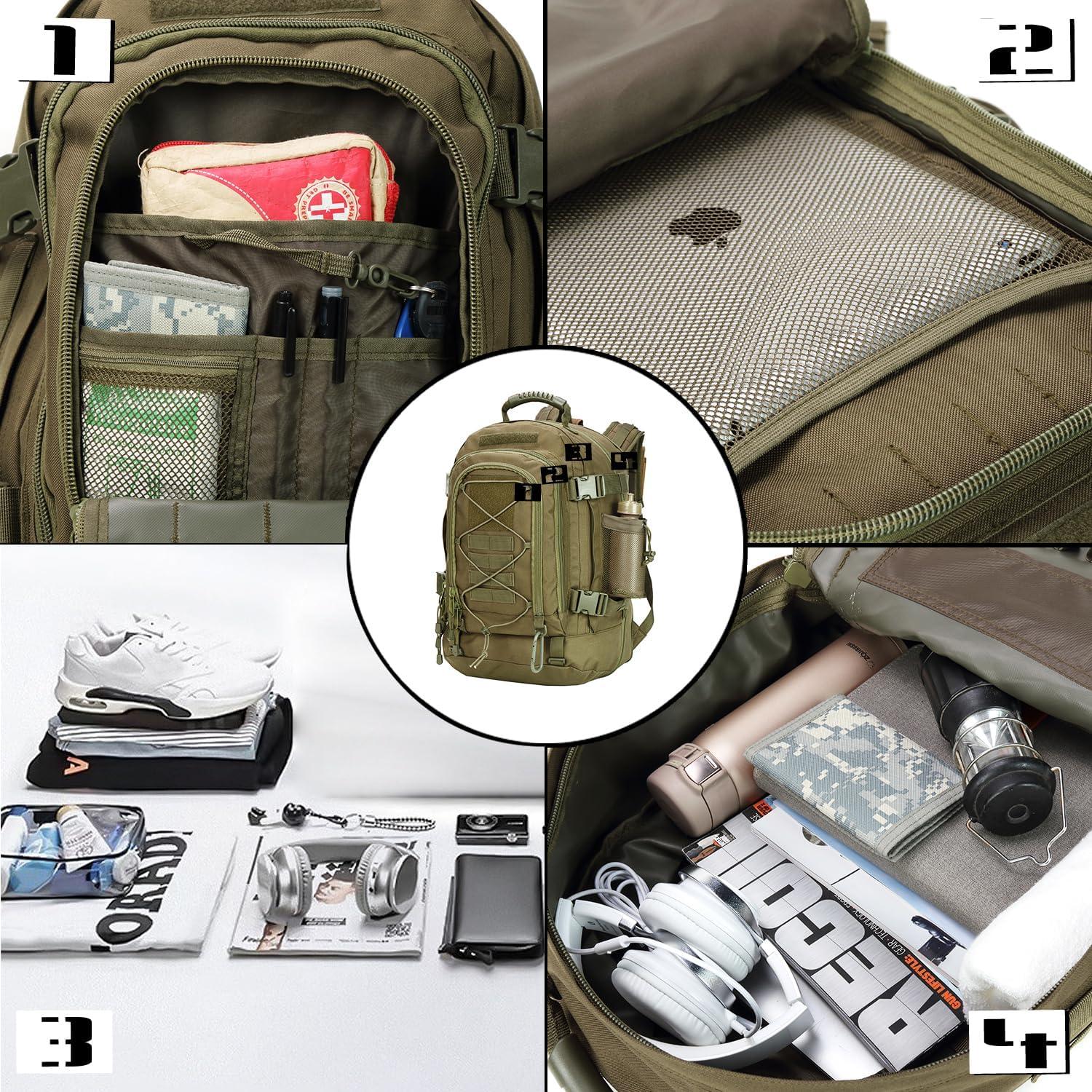 Mochila Táctica ZSearARMY 64L Verde para Hombres