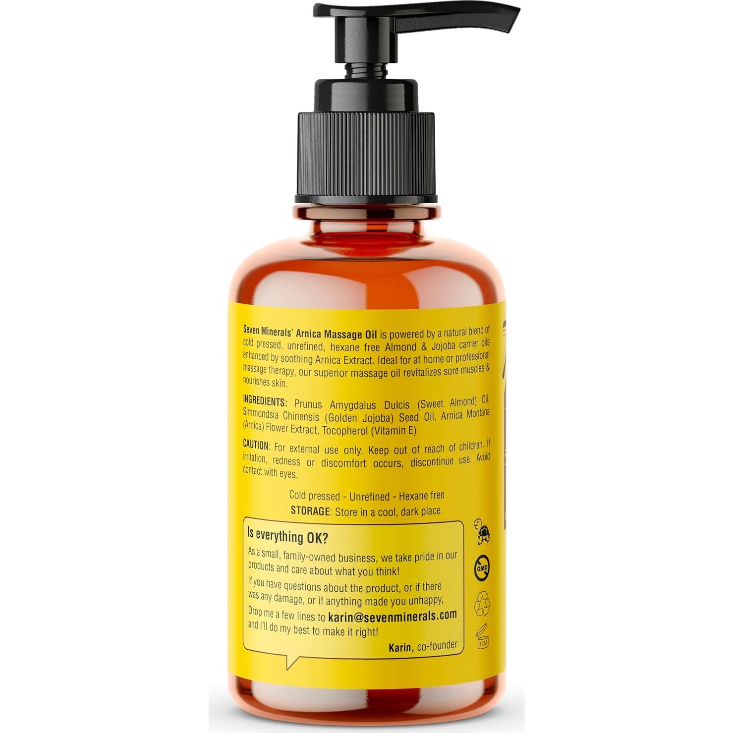 Aceite de Masaje de Arnica Seven Minerals 118 ml - Alivio Muscular