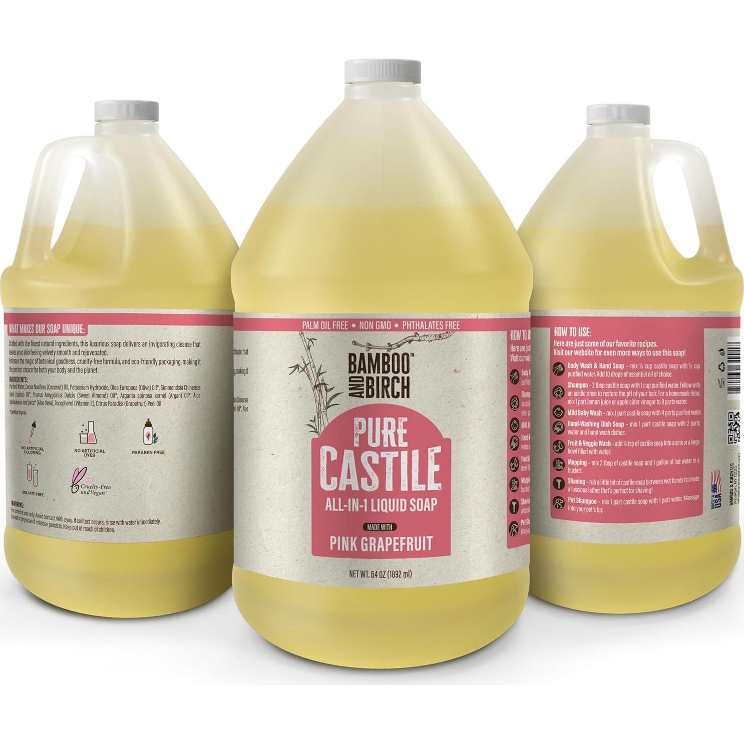 Jabón Líquido de Castilla Puro Bamboo & Birch 1.89L Cítricos