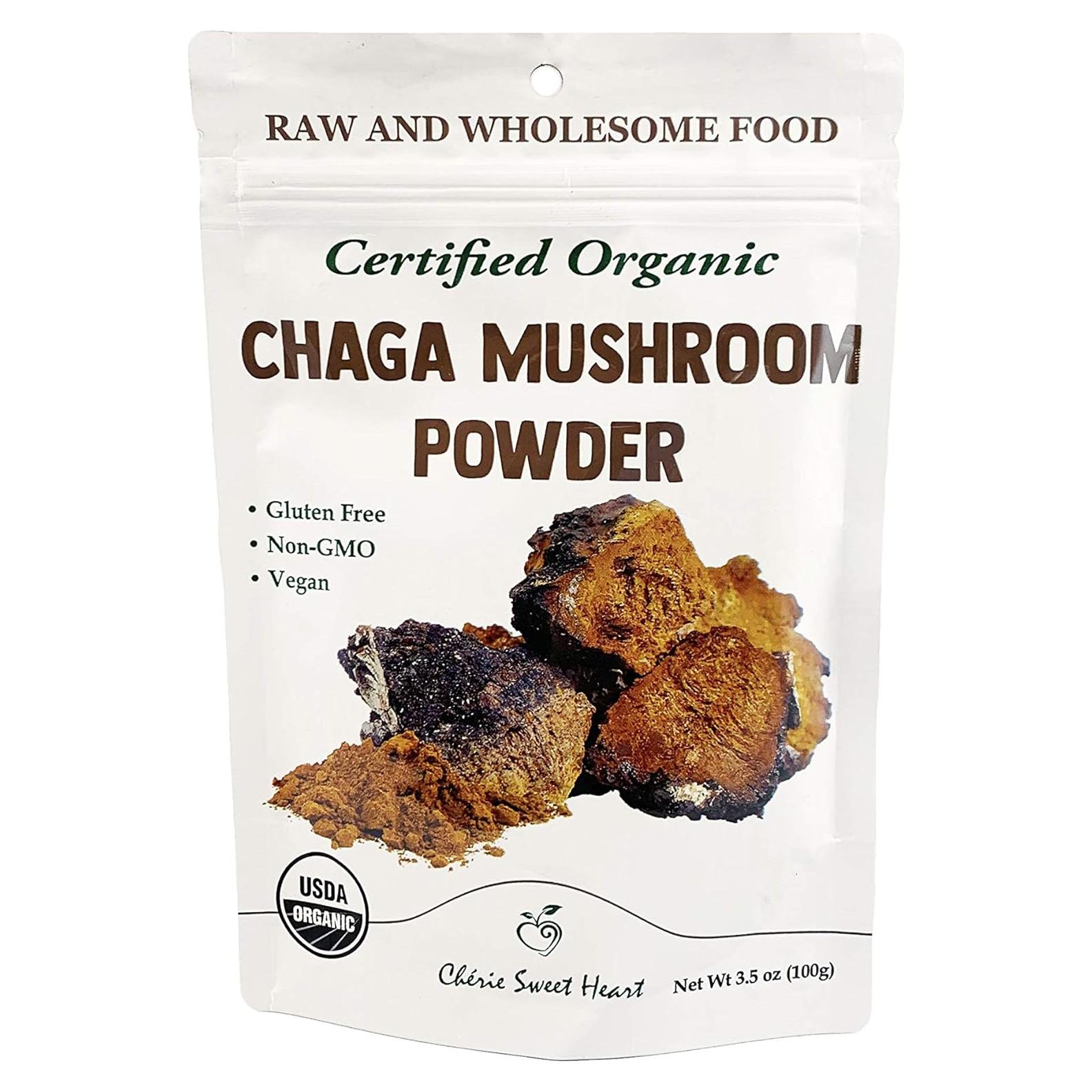 Polvo de Hongo Chaga Orgánico Cherie Sweet Heart 99.22 g