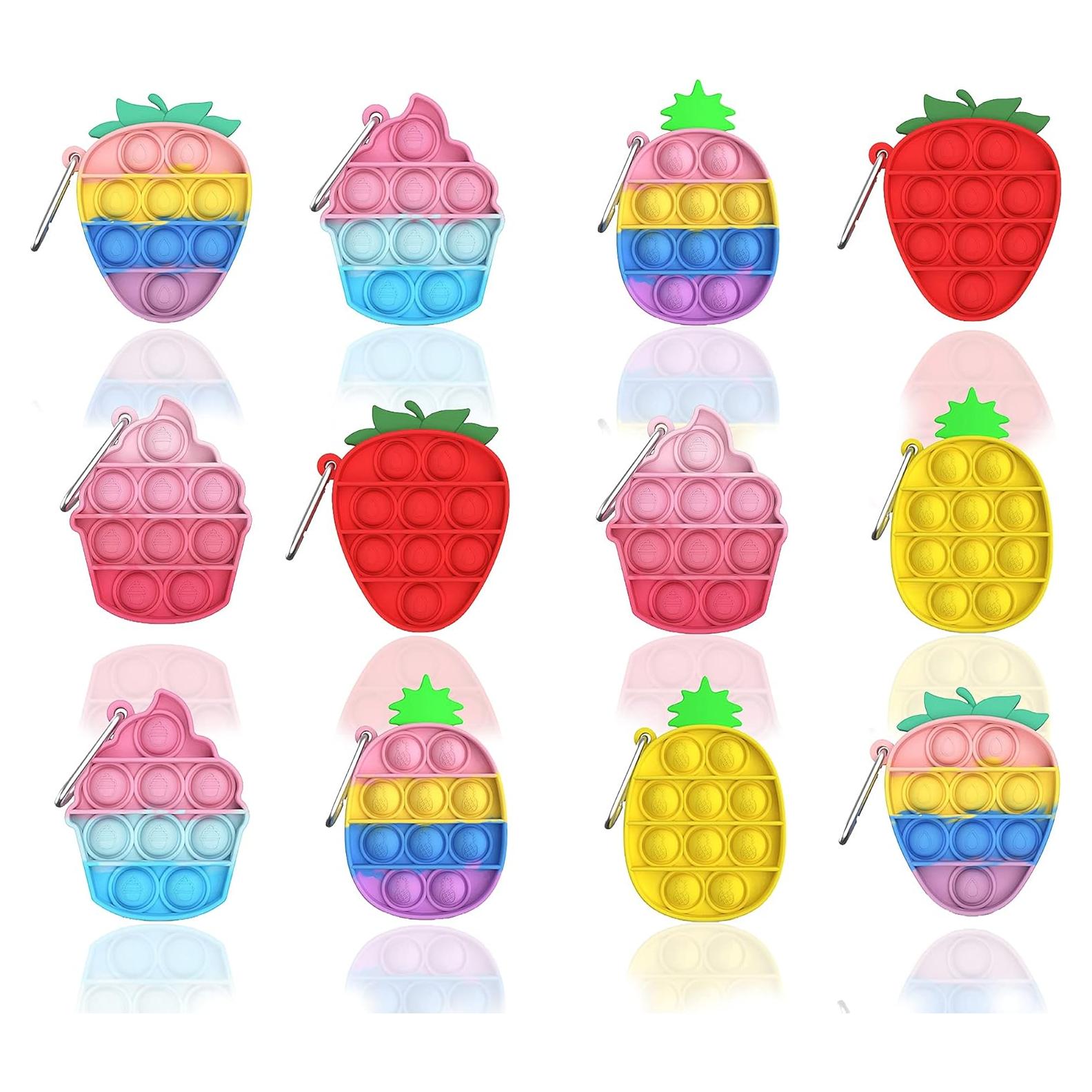 12 Juguetes Antiestrés Push Pop Silicona Kapibarasensei