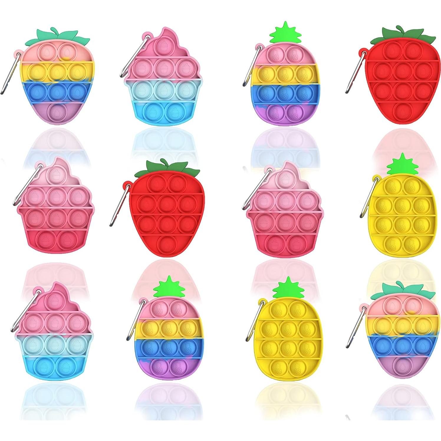 12 Juguetes Antiestrés Push Pop Silicona Kapibarasensei