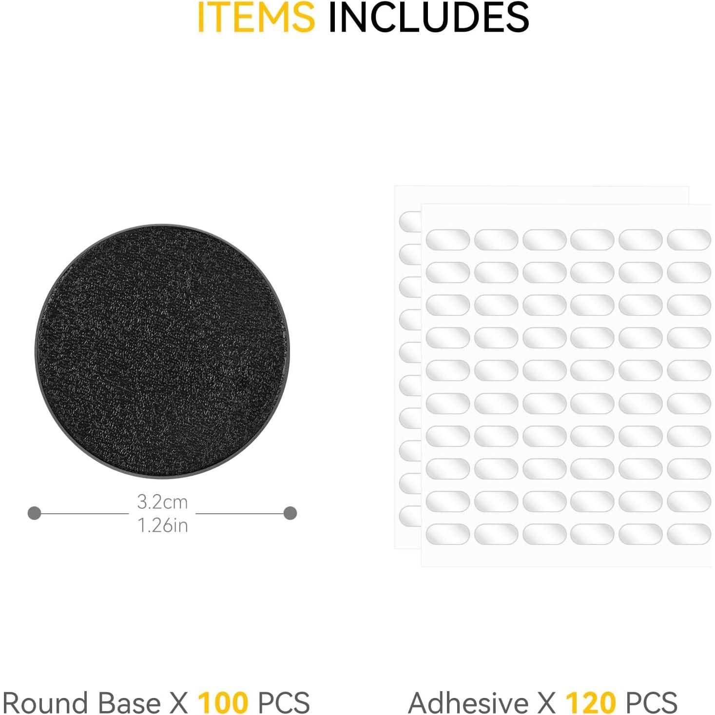 100 Bases Redondas Negras 32mm FIGURESLAB para Miniaturas