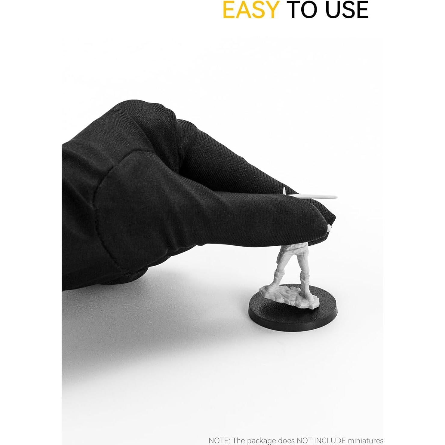 100 Bases Redondas Negras 32mm FIGURESLAB para Miniaturas