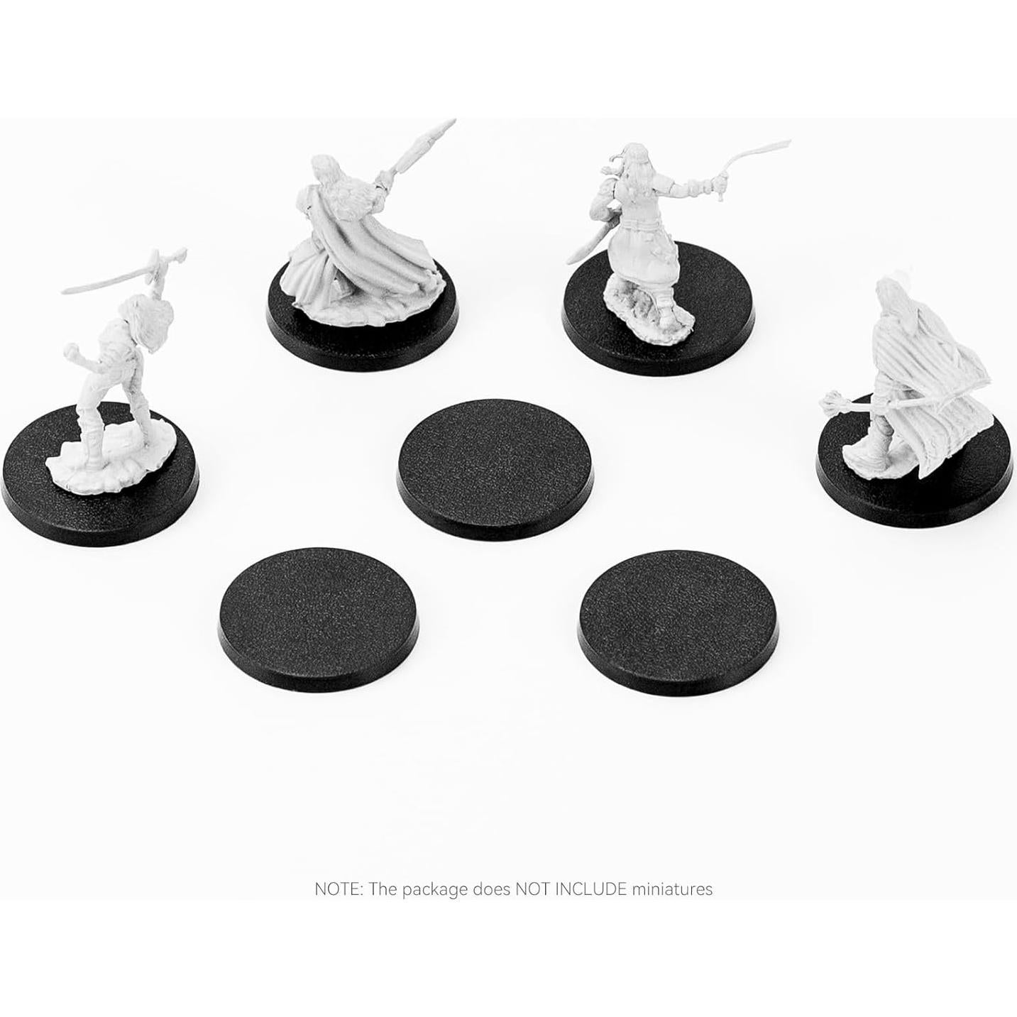 100 Bases Redondas Negras 32mm FIGURESLAB para Miniaturas