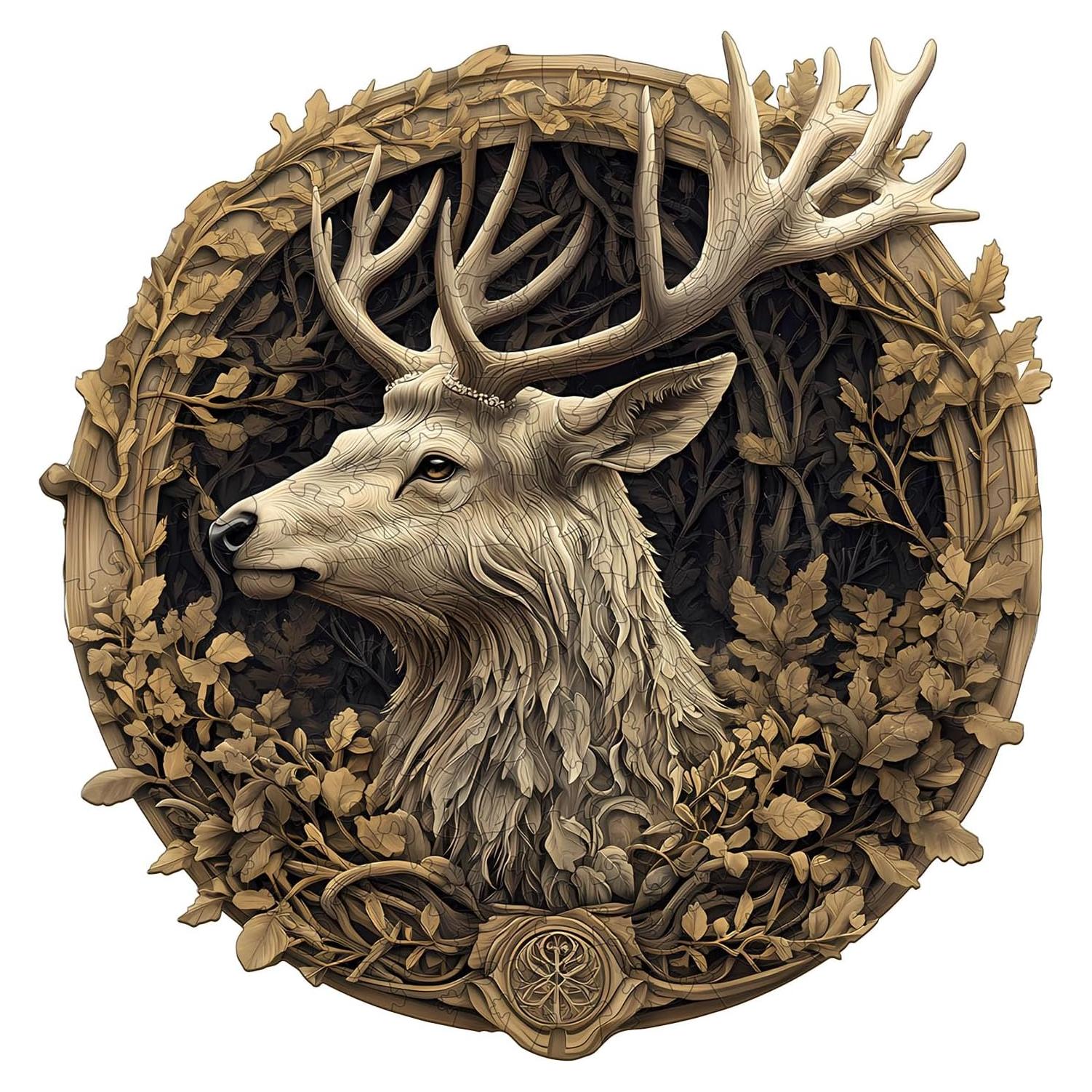 Rompecabezas de Madera 3D KAAYEE Ciervo 100 Piezas 21.6x21.1cm