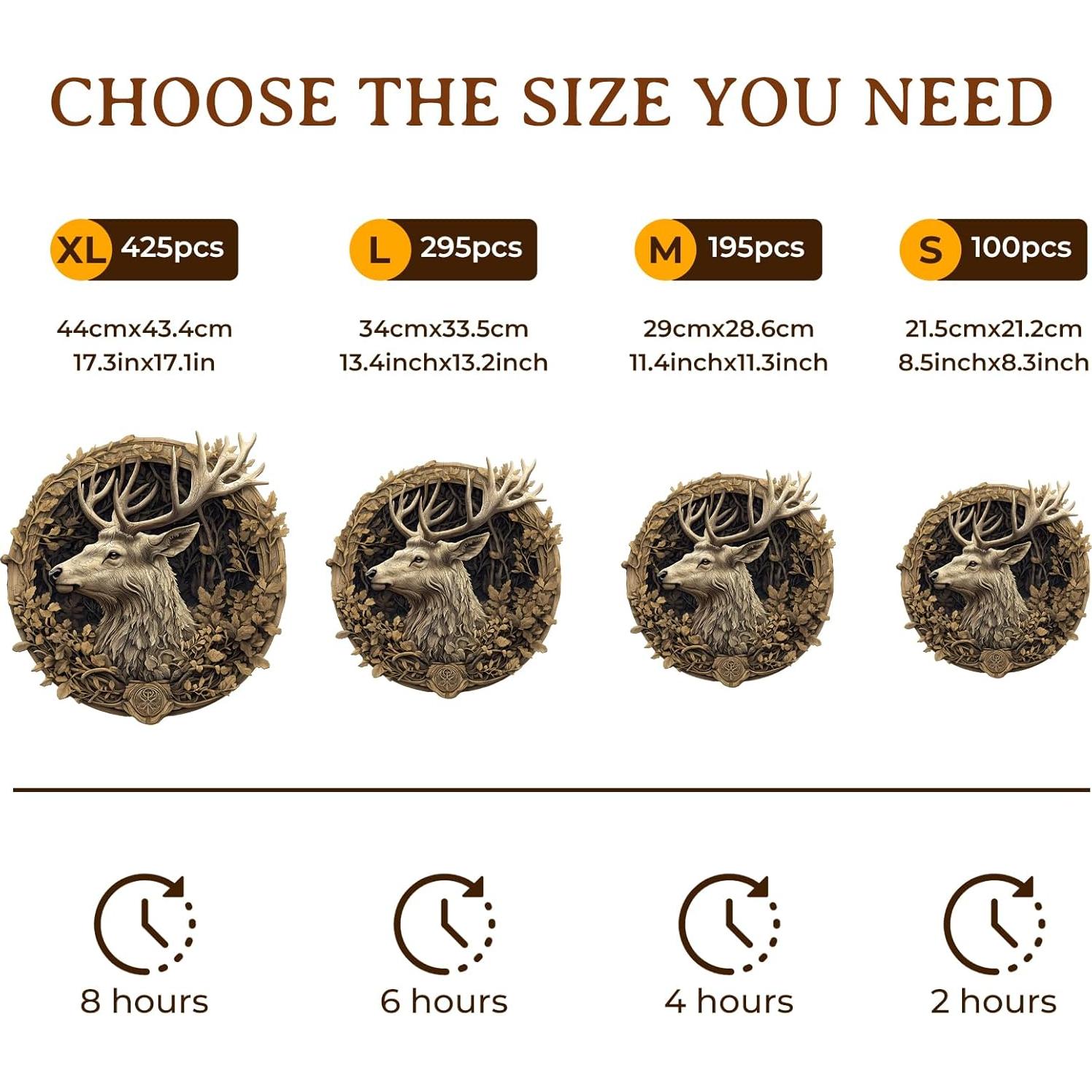 Rompecabezas de Madera 3D KAAYEE Ciervo 100 Piezas 21.6x21.1cm