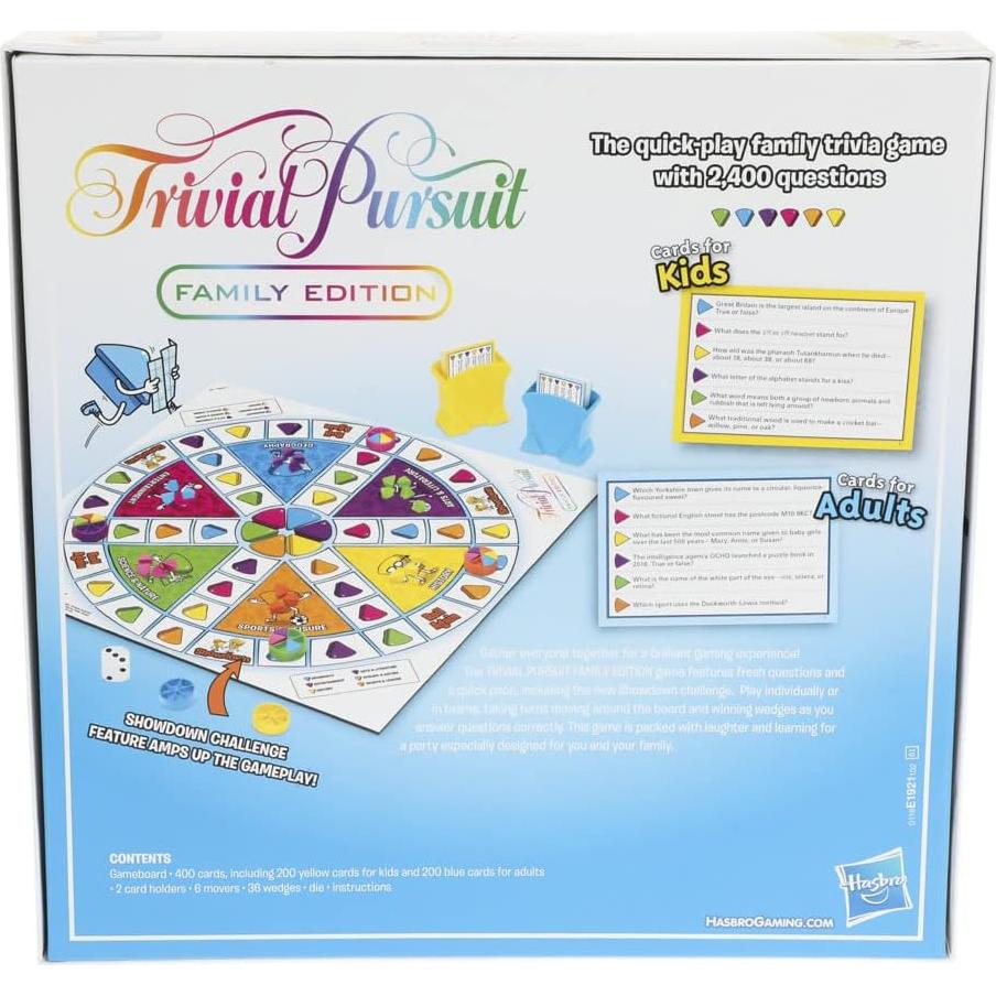 Juego de Mesa Trivial Pursuit Familiar Hasbro para 2-4 Jugadores